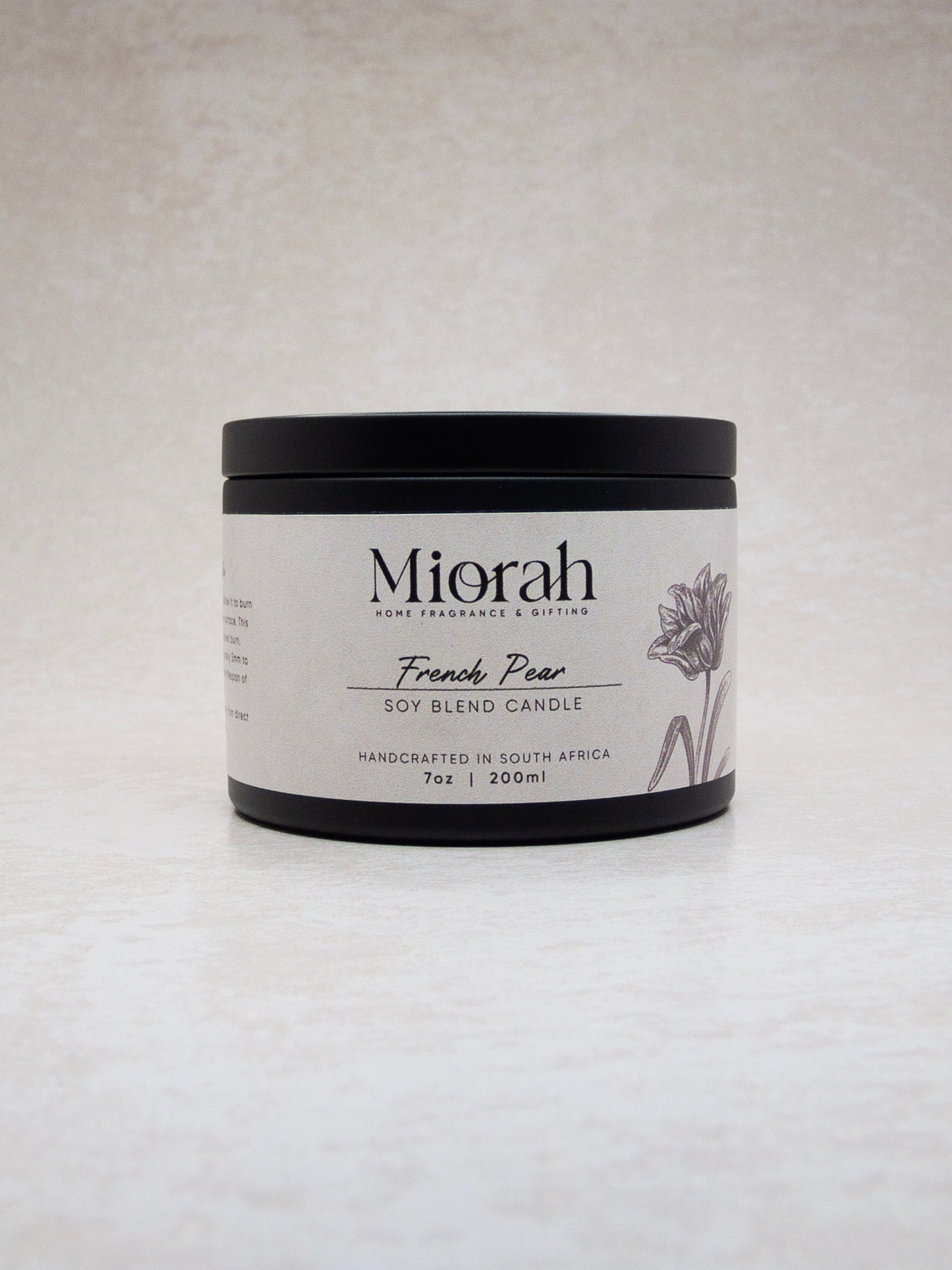 Candle - Travel Tin Matt Black 230ml