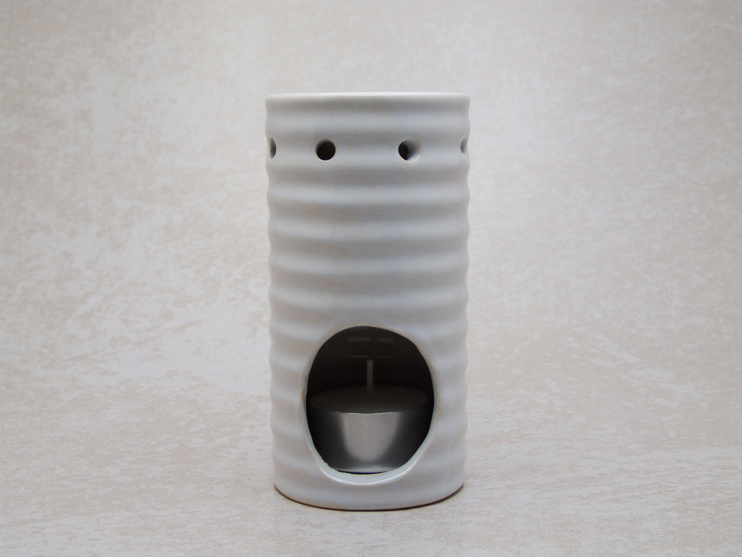 Wax Burner Set - White Ribbed Medium