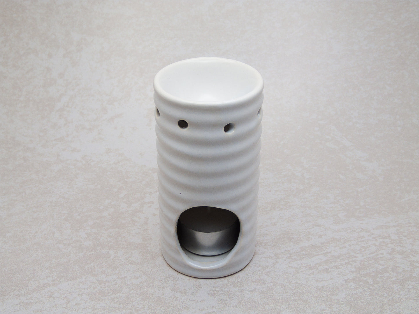 Wax Burner Set - White Ribbed Medium
