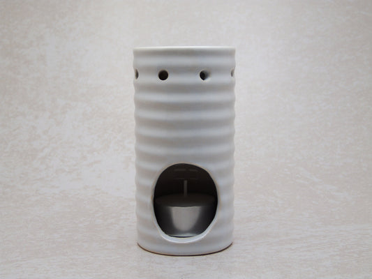 Wax Burner Set - White Ribbed Medium