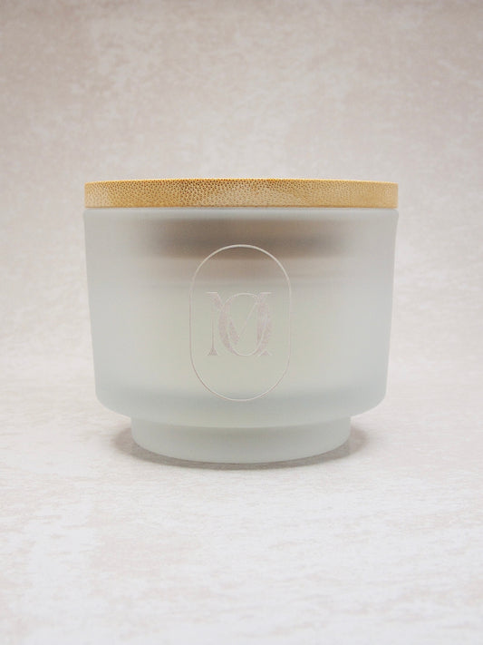 Candle - Aurora Frosted White with Bamboo Lid 200ml